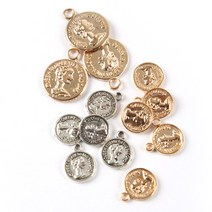 펜던트 레터링_코인 메탈 악세사리 부자재 팔찌 만들기 재료 참장식, 소, 실버