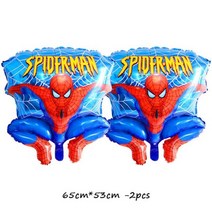 스파이더맨 테마 생일 파티 장식 라텍스 알루미늄 호일 풍선 일회용 식시 배너, 기타 (ae˚) frequ, 07.Comic Balloon - 2pcs