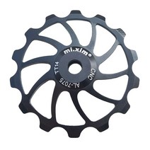 2xBicycle 뒷 변속기 MTB 산악 자전거 가이드 롤러 풀리 블랙, 알루미늄 합금 세라믹