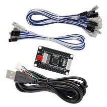 제로 딜레이 아케이드 usb 인코더 pc with 5v to 조이스틱 아케이드 로커 회로 보드 제어 패널 for mame 게임 철권7 조이스틱, black4.8mm--5v 케이블