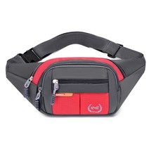 AZMON 옥스퍼드 미니 힙색 다용도 멀티포켓 허리가방, 넓이35cm x 높이15cm x 두께4cm, 레드