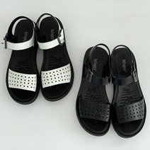 슈씨엘 발편한 가벼운 키높이 샌들 바캉스 펀칭 스트랩 벨크로 샌들