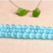 연화 천연 블루 캣츠아이 원석재료 10mm 6812 1줄, 단품