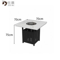 튼튼한 업소용 고기 테이블 불판 식탁 숯불 창업 입식 식당 고깃집, 70*70사각테이블, 표준 판매