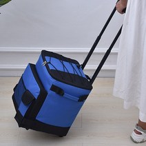 바퀴달린 캠핑 쿨러 보냉백 아이스박스 캐리어 대용량, 블루