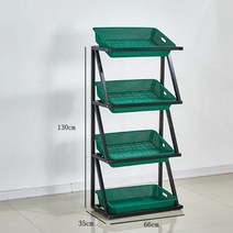 과자진열대 마트 과일 진열대 야채 매대 과일진열 미니팬트리 4단 5단, 그린 등나무 바구니