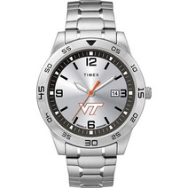 Timex 타이맥스 Tribute 남성용 Citation 42mm 쿼츠 시계 스테인리스 스틸 스트랩 포함 Stanford Cardinal 시계