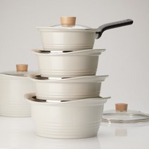 키친아트 베이직 인덕션 인덕션용 편수 양수 전골 곰솥 세라믹 냄비 세트, 양수냄비 24cm