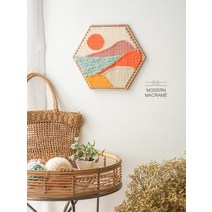 타피스트리 마크라메 키트 + 만들기 일출 위빙틀 재료 제작영상무료제공 DIY 육각, 상세페이지 참조