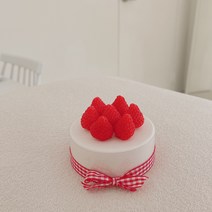 딸기 케이크 석고방향제 DIY 키트 만들기 세트, 레드, 화이트피치