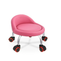 바퀴달린 이동식 낮은 의자 스툴 스펀지 방수 등받이 작업 방석 무소음 앉은뱅이 동글이, 베이지블루물결도르래