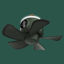 캠핑 천장용 선풍기 충전식 무선 저소음 LED 조명 걸이식 캠핑용 선풍기 스마트 디스플레이 타이머 야외 미니 써큘레이트, FS03-브라운