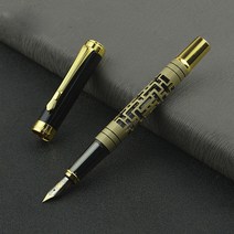 만년필 싸인 서명 볼펜 캘리그라피 세트 금속 이리듐 펜촉 0.7mm 펜 빈티지 선물 필기구 임원 사무실 학교 용품, [01] Gold 0.7 mm