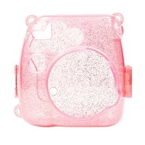 호환 Instax Mini 9 용 인스턴트 카메라 가방 크리스탈 투명 보호 케이스 커버 백 Fuji Fujifilm, [02] Pink Glitter