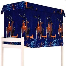 Hoce 학생 기숙사 싱글 트윈 이층 침대 텐트 드레이프 바닥용 프라이버시 커튼 패널 2개 + 상단 1개 페인팅, 5680 Moon