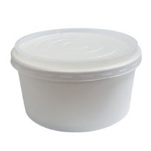 생활을그리다 무인쇄 종이용기 1500ml 용기 + 뚜껑 세트, 50세트