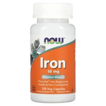 Now Foods 철분 18 mg 120 베지캡