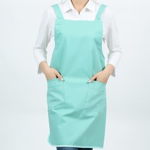 웰컴가운 아쿠아 스판 H형 앞치마 AE295, 1개, AE295 아쿠아