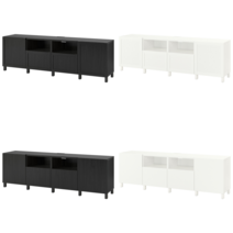 이케아 TV장식장 BESTA 베스토 TV장식장+도어/서랍 블랙브라운/라프비켄/스투바르프 블랙브라운 240x42x74 cm