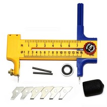 조정 가능한 컴퍼스 원형 커터 10mm-150mm 종이 필름 절단용 6 블레이드 비닐 고무 가죽 도구, 한개옵션0
