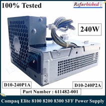 LSC 리퍼비시 HP Compaq Elite 8100 8200 8300 SFF D10-240P1A 240W 전원 공급 장치 611481-001 611482-001 503376-00, 한개옵션1, 01 150W - 250W