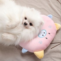 반려동물 일체형 베개 소형 꿀잠 목베게, 핑크 돼지