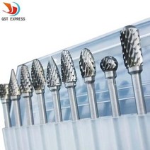 마그네틱드릴 마그드릴 10pc 1/8 생크 텅스텐 카바이드 밀링 커터 로터리 툴 버 더블 다이아몬드 커팅 드레 멜 전기 그라인딩