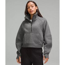 미국 룰루레몬 LULULEMON 210786 스쿠버 오버사이즈 퍼넬넥 하프 지퍼 - 헤더 얼룩무늬 블랙