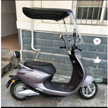 우산 방풍 오토바이 캐노피 바람막이 스쿠터 그늘막, 1개, (롱버전+천장사각거치대+앞비막) 블랙백미러있음