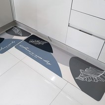 포그램 모던 규조토 주방매트/발매트 씽크대 주방 욕실 화장실 발매트(2size), 리프L (39x120)