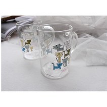 가장 많이 쓰는 용량 동물 유리머그겁 예쁜머그컵 가볍운머그잔, 물고기