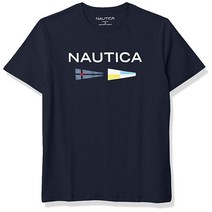노티카 남성용 지속 가능하게 제작된 로고 신호 깃발 그래픽 티셔츠 Nautica 남성용 지속 가능하게 제작된 로고 신호 깃발 그래픽 티셔츠 네이비