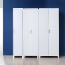 달튼 3서랍 장롱세트 도어형 1800, 화이트/이불장세트
