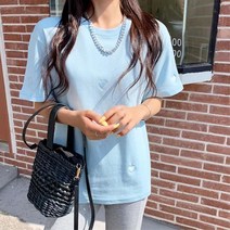 여친선물 러블리 유니크한 라운드 반팔티 레이어드티