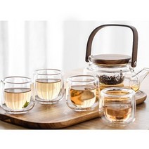 티팟 4인 주전자 세트 다기 내열유리 찻잔 다도, 상세페이지 참조