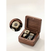 미니 뮤직 박스 원목 수동 오르골 나무 상자 DIY 크리스마스 선물, 핸드벨메이플-시티인더스카이