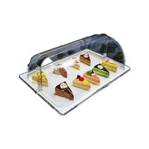 업소용 투명 커버 디저트 케이크 음식 플레이트 진열장, 아치형 뚜껑 + 2CM 소형