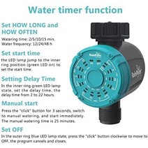 RAINPOINT 워터 타이머 정원 호스용 워터 타이머 마당 잔디용 원 버튼 컨트롤이 있는 야외 수도꼭지 타이머