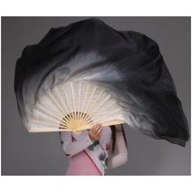 Yangko 무대 공연 접이식 선풍기 밸리 댄싱 실크 팬 베일 민속 예술 빅 사이즈 75cm29.5 인치, 2pcs right hand, Option19
