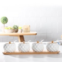 도자기양념통 통세트 세트 세라믹양념통 가정용 조미료통세트 커피, 다이아몬드 4종 세트