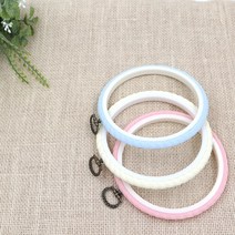 (당일출고)프랑스자수 고무수틀 원형-아이보리 핑크 스카이블루 7cm 11cm 15cm 19cm / 자수용수틀/ 자수용후프, 1개