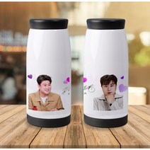 김호중 커스텀 포토 스텐 텀블러 효도선물용 소장용, 블랙