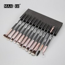 make up brush 붓 메이크업 MAANGE-메이크업 브러쉬 세트 내추럴 헤어 파운데이션 파우더 아이섀도우 메이, 한개옵션1, 24 12PCS-E