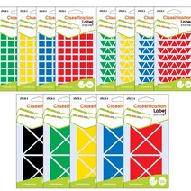 (예현) 칼라 스티커 15개입1갑 모서리스티커 분류용 라벨 견출지 삼각 네모 별스티커, 3015 (별)은색