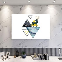 명화 티비 TV 덮개 가리개 인치 종류별 모니터 먼지 커버 액자 북유럽 예쁜19 42 55 65 70 액자 풍경 HA4, 24인치 기하학적 엘크 A