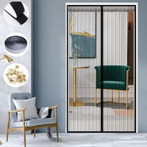 자석식 방충망 모기장 자석 방충망 현관 방문 모기장 실내 모기장 해충방지 방충커튼 쉬운 설치, 블랙B