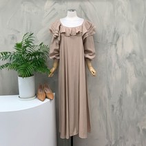 [행복여] 차르르한 3단 캉캉 프릴 여신 롱 원피스