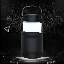 캠핑랜턴 휴대용 텔레스코핑 텐트 램프 배터리 랜턴 BBQ 캠핑 라이트 야외 전구 LED 비상 조명 파티오 베란다 정원용, black