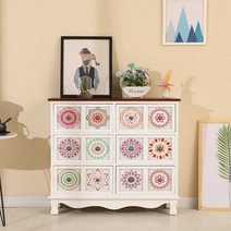 엔틱 수납장 보관함 원목, 화이트-9칸