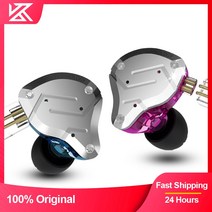 KZ ZS10 Pro 이어폰 하이브리드 4BA + 1DD 하이파이베이스 이어폰 와이어 마이크가있는 금속 헤드폰 게이머 소음 차단 모니터, 03. ZS10 Pro Blue Mic